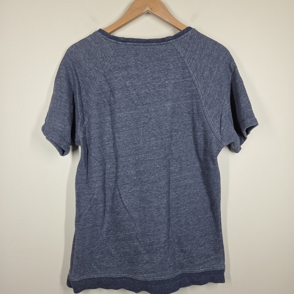 Everlane Short Sleeve Sweatshirt Marled Heather Blue 100% Cotton Minimalist Med - Picture 5 of 7